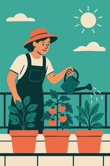 woman planting flowers