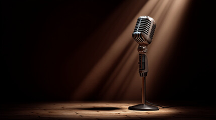microphone on black background