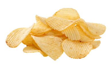 Crispy potato chips rippled texture snack food photography close up junk food delicious salty treat taste 100g bag