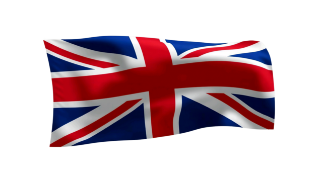 United Kingdom Flag High-Resolution Image of the Union Jack Waving, Perfect for Presentations, Websites, and Designs