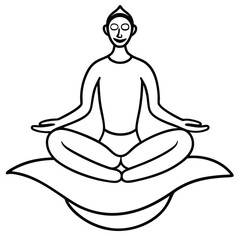Person in lotus position on a cushion, peaceful meditation