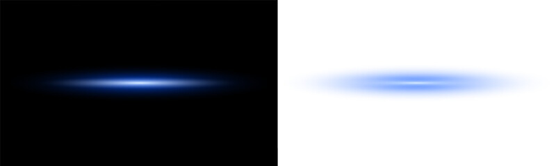 Neon light lines laser with glowing horizontal streaks. Futuristic horizontal streak and fog on dark background. Abstract electric sparkle speed energy digital effect.