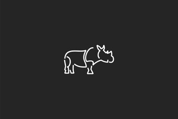 rhinos icon Logo Vector Illustration. Suitable for business company, modern company, sport logo, etc.
