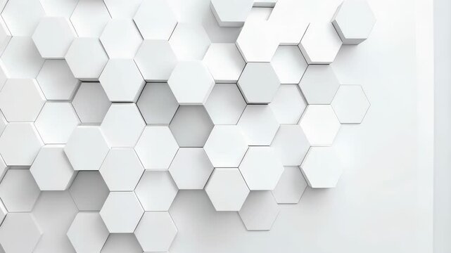 Abstract white hexagon tile pattern with geometric honeycomb shape for modern background texture and seamless design, creating futuristic wall.
