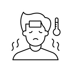  Sick Person Illness Patient Line Icon