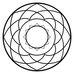 Circular Mandala Design with Intricate Geometric Patterns