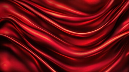 Obraz premium Abstract image of flowing, rich red fabric with subtle highlights and shadows creating a luxurious, wavy texture