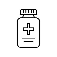 Fototapeta premium Medicine Bottle Container Line Icon