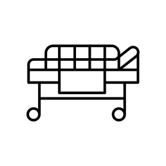Medical Stretcher Emergency Line Icon