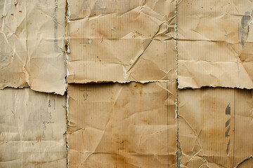 Vintage sewing pattern showing folded and torn paper with numbers and lines creating a textured background