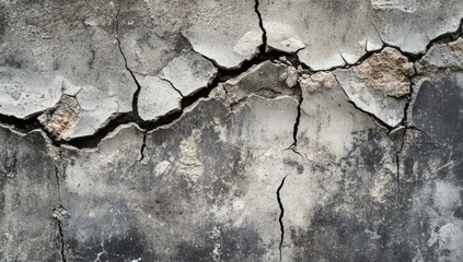 Cracked gray surface.  Texture of dried earth or concrete.  Deep fissures
