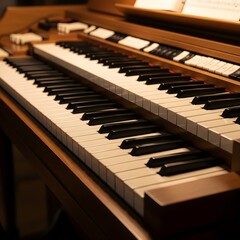 piano keys close up