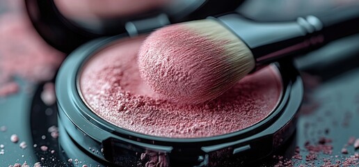 Rose blush and brush