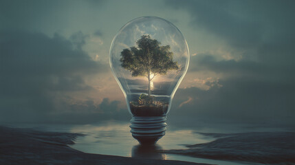 light bulb on the sky