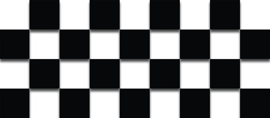 chess board papercut illustration background, black and white chess square with copyspace,Chess Black White Squares Pattern Game Backdrop Cutout Design, Board Texture with negative space sign

