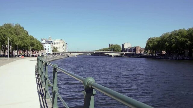 bridge over river meuze in liege belgium