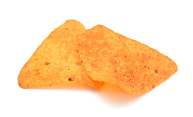 Tortilla chips isolated on white background