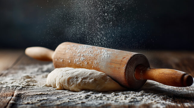 rolling pin and flour