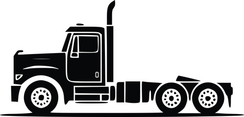Powerful Semi Truck Silhouette Design for Trucking Industry Logos and Transportation Graphics