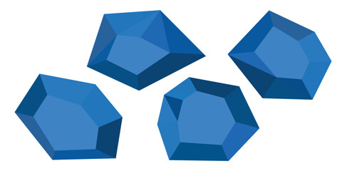 Cartoon stones. Rock stone isometric set. Green boulders, natural building block shapes, wall stones. 3d flat isolated illustration. Vector collection.