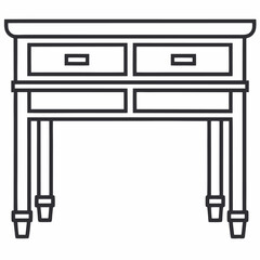 Console Table LIne Art Vector Icon
