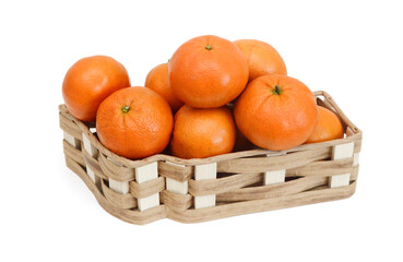 Ripe mandarin citrus isolated tangerine mandarine orange on white background.