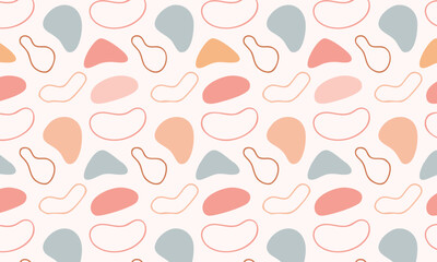 Minimalist abstract seamless vector pattern with organic shapes