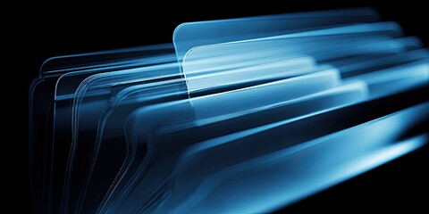 Abstract blue file folders