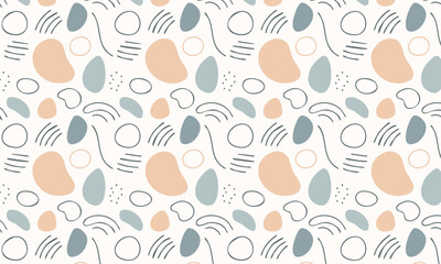 	Simple minimalist seamless vector pattern with abstract doodles