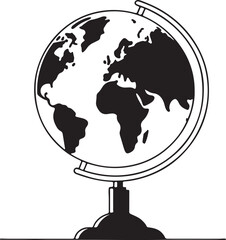 world map and globe illustration