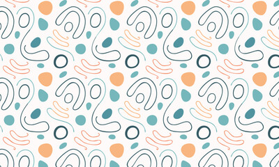 	Minimalist abstract seamless vector pattern with hand-drawn doodles