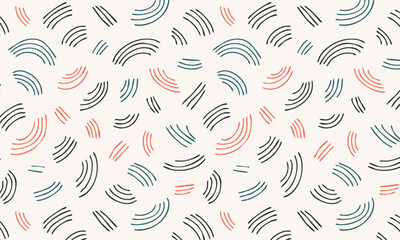 Minimalist abstract seamless vector pattern with flowing line art