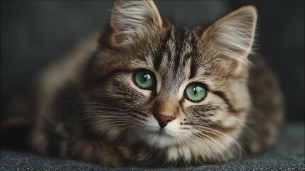Grey sofa resting cat face