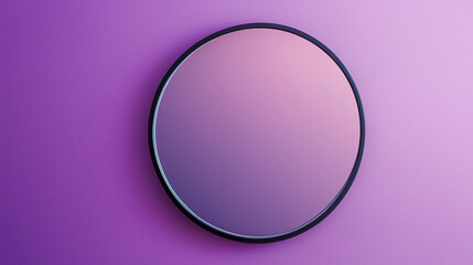 Obraz premium A small handheld mirror with a sleek frame, on a purple background