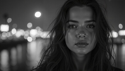 The girl's gaze takes her into a world of mysterious dreams, where each shadow tells its own story.
