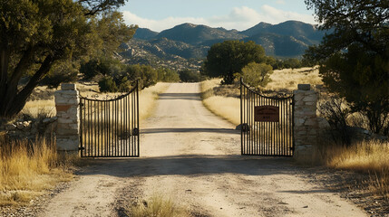 Ranch  Style Entrance Gate with a   D3212