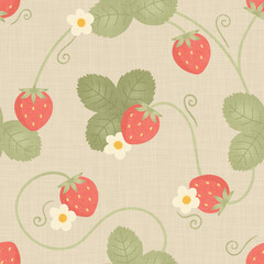 seamless pattern with strawberries