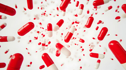 Red and white pills and tablets f  2DF66