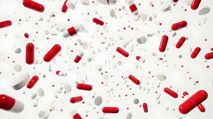 Red and white pills and tablets f  4DE0C