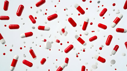 Red and white pills and tablets f  895D6