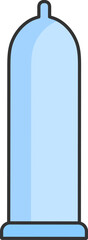 condom, safe sex, contraceptive, accessories for sex games, simple linear black and blue icons, doodle and sketch style, hand drawing
