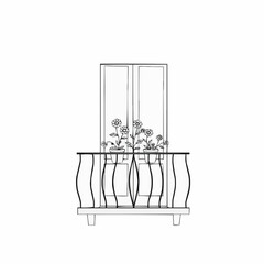 A balcony with potted plants