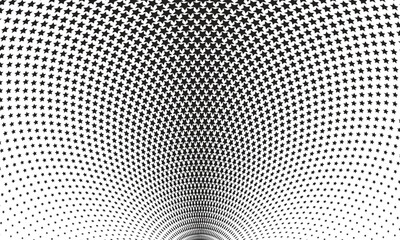 abstract simple black star halftone arc pattern can be used background.