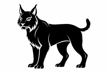 Obraz premium lynx sihouette black vector