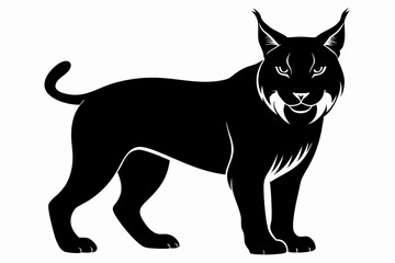 Obraz premium lynx sihouette black vector