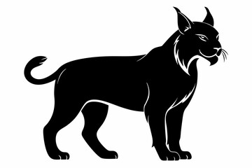 Obraz premium lynx sihouette black vector