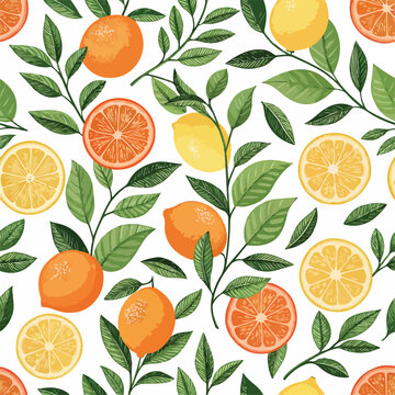 citrus seamless pattern