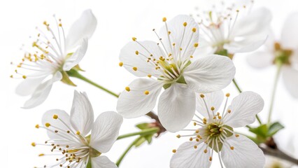 Obraz premium Close-up of Delicate White Blossoms Macro Photography of Spring Flowers,Floral Composition, Nature, Springtime Spring Bloom, Macro Photography