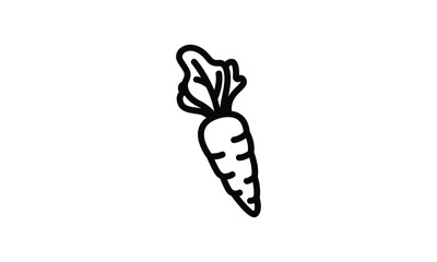 Simple Line Art Carrot Illustration
