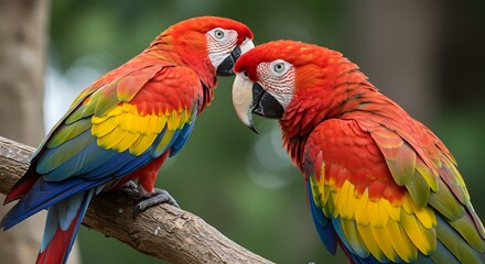 Beautiful red and yellow macaw with 4k resolution